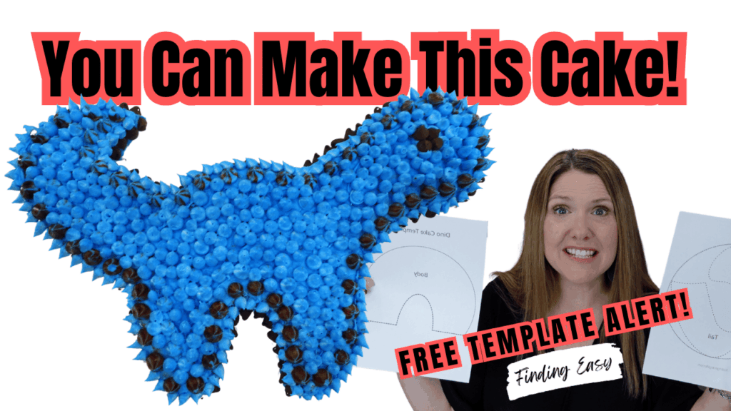 dino cake template printable for creating a dinosaur birthday cake
