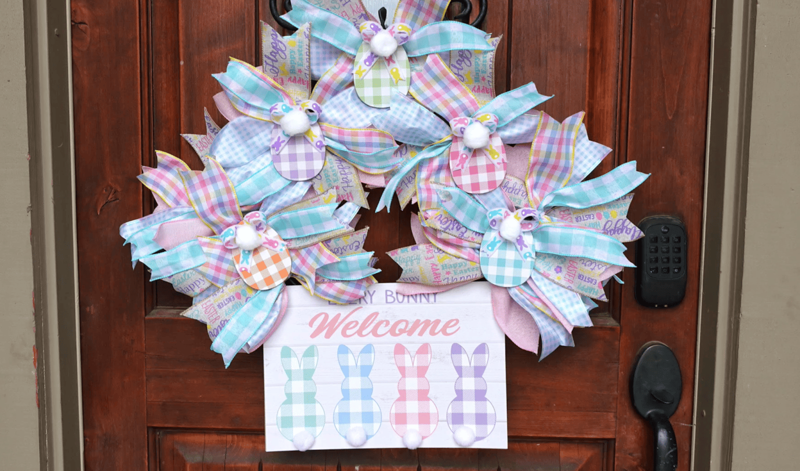 Finished and hung DIY wreath