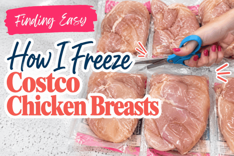 Costco chicken breast packages separated and laid flat for freezing