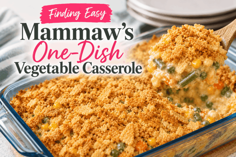 Mammaw’s One-Dish Vegetable Casserole with buttery Ritz cracker topping